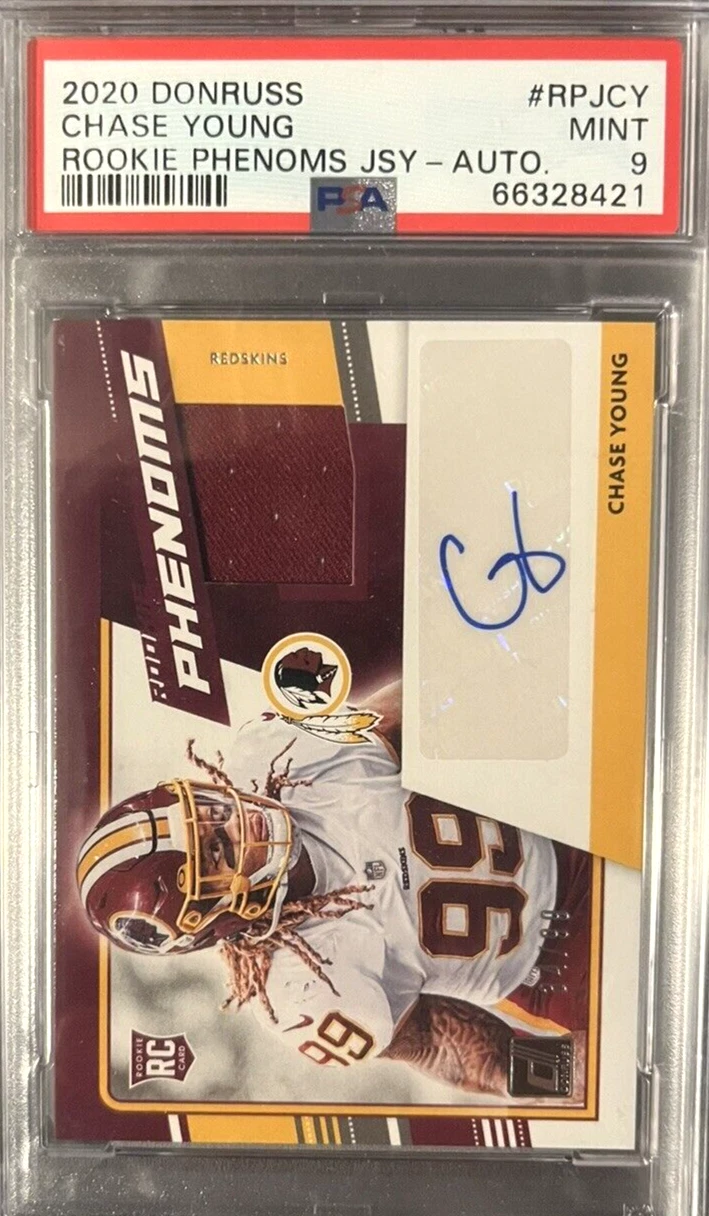 Chase Young Panini Donruss Rookie Phenoms Jersey #RPJCY Autograph