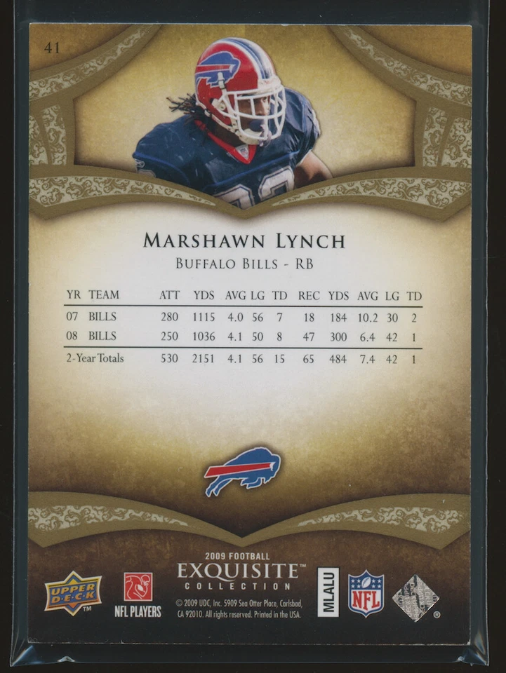 Marshawn Lynch 2009 Exquisite Collection 70/80 - Image 2 of 2