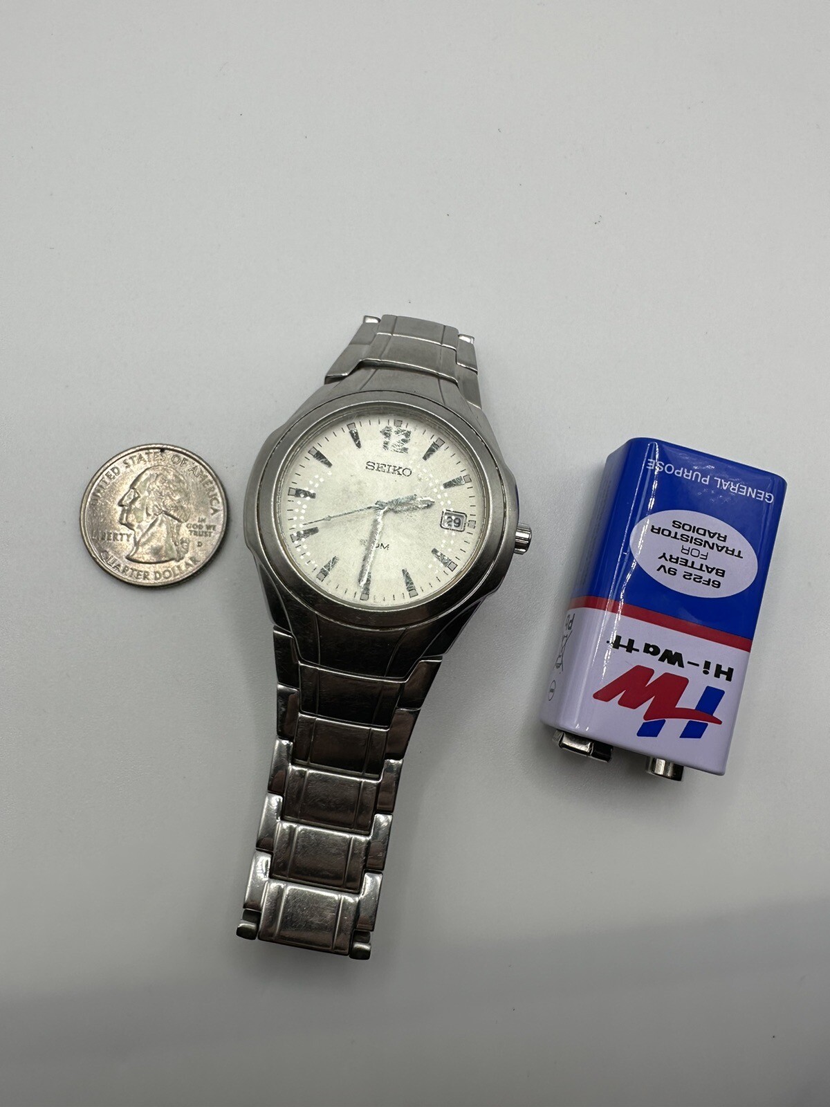 Seiko 7N42 0DE0 Heavily Scratched Men’s 42mm Quartz Stainless Watch image 7