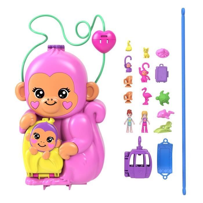 Polly PockeT-Mommy Monkey E Il Suo BambinO-Box Di 2 MinI-Figure Hwp04