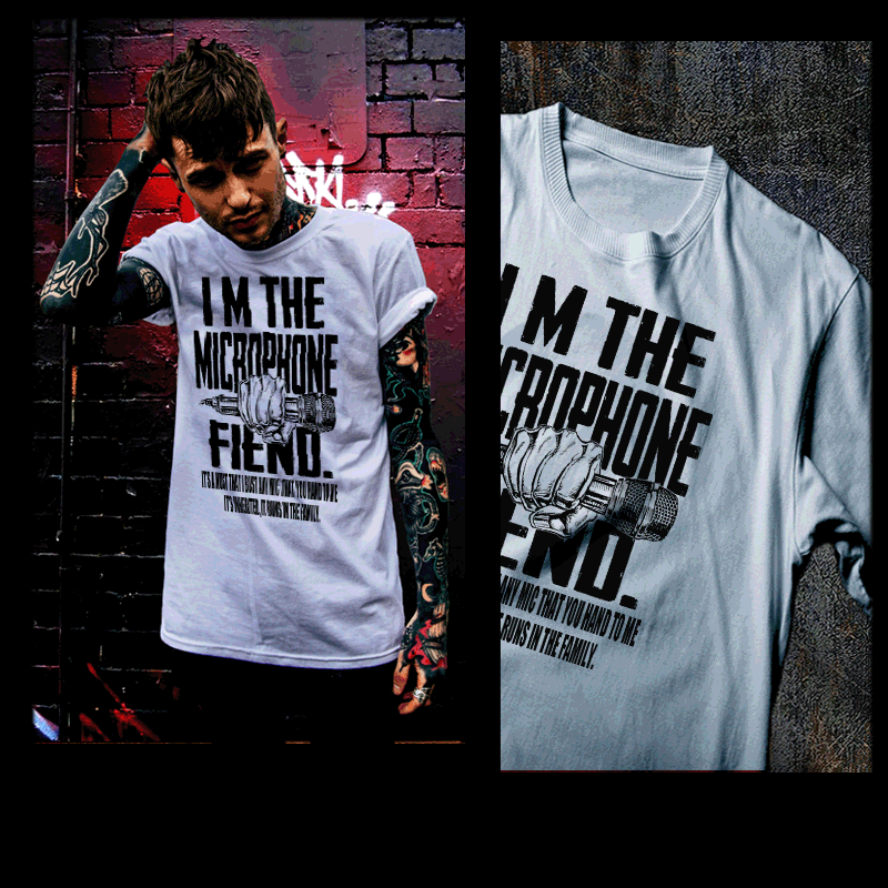 Hip Hop Tshirt I'm the Microphone Fiend East Coast New York Rap legend