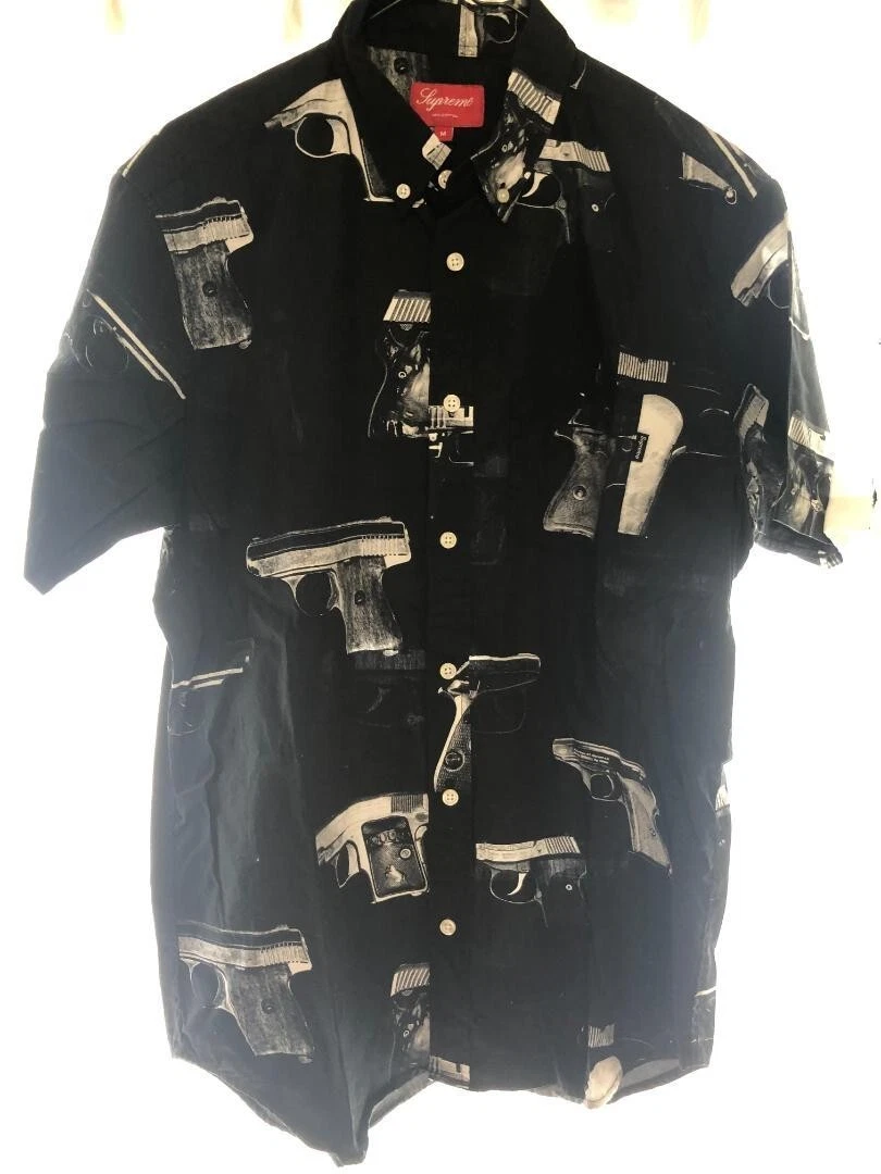 Chemise boutonnée Supreme Guns SS13 2013SS couleur noir taille M