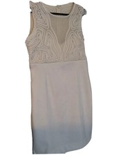 Alice Bodycon Dress Women Size 12 Cream Top Camisole Lace Trim Cocktail Party