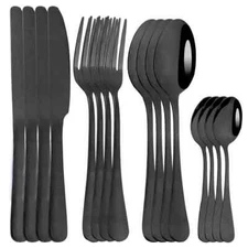 16pcs Cutlery Set Stainless Steel Flatware Dishwasher Kitchen Tableware