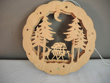 Echt Erzgebirge Fensterbild Holz  Handarbeit Weihnacht Motiv Futterkrippe 3D,OVP