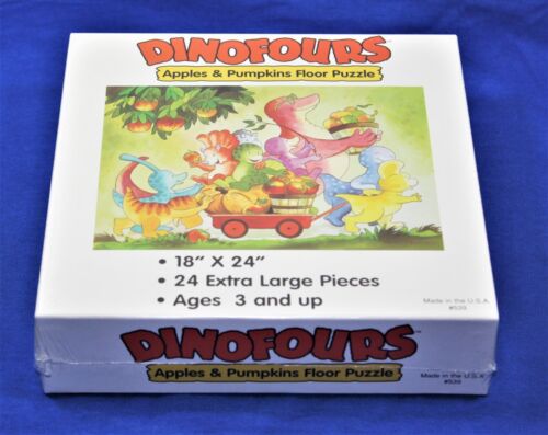 Dinofours Puzzle Dinosaur Apples & Pumpkins 24 Extra Large Pieces NEW - Picture 1 of 2