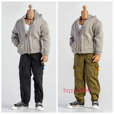 1/12 Scale Hoodie Top Jacket Vest Pants Set Clothes Model for 6" Action figure