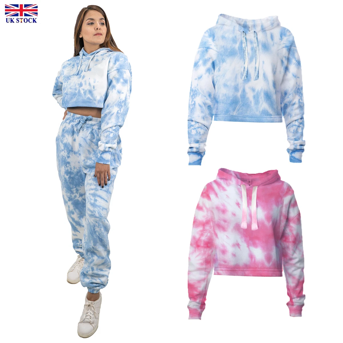 Tie dye hoodie crop top sales