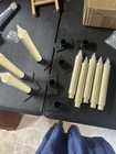 8 Pc Primitive Black Iron Taper Candle Holders With Battery Operated Candles — photo 5