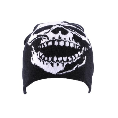 Casquette Biker Noir à Motif Tête De Mort - Taille Unique - Neuf Avec Étiquettes