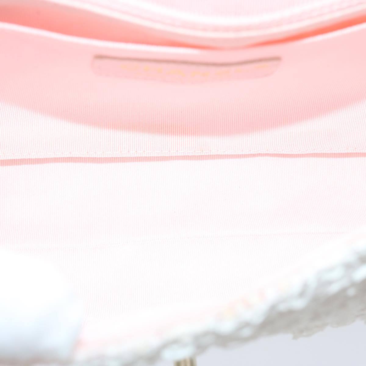 CHANEL Matelasse Chain Shoulder Bag Tweed Pink CC… - image 11