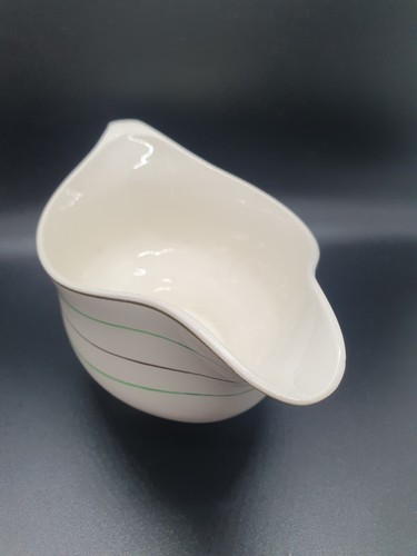 Vintage Johnson Bros Pareek White Green Stripe Art Deco Gravy Boat - Picture 4 of 7