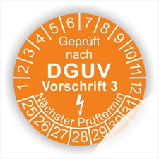 Pr&uuml;fplakette DGUV Vorschrift 3 ehemals BGV A 3,N&auml;chster Pr&uuml;ftermin &Oslash;:20-30mm D4
