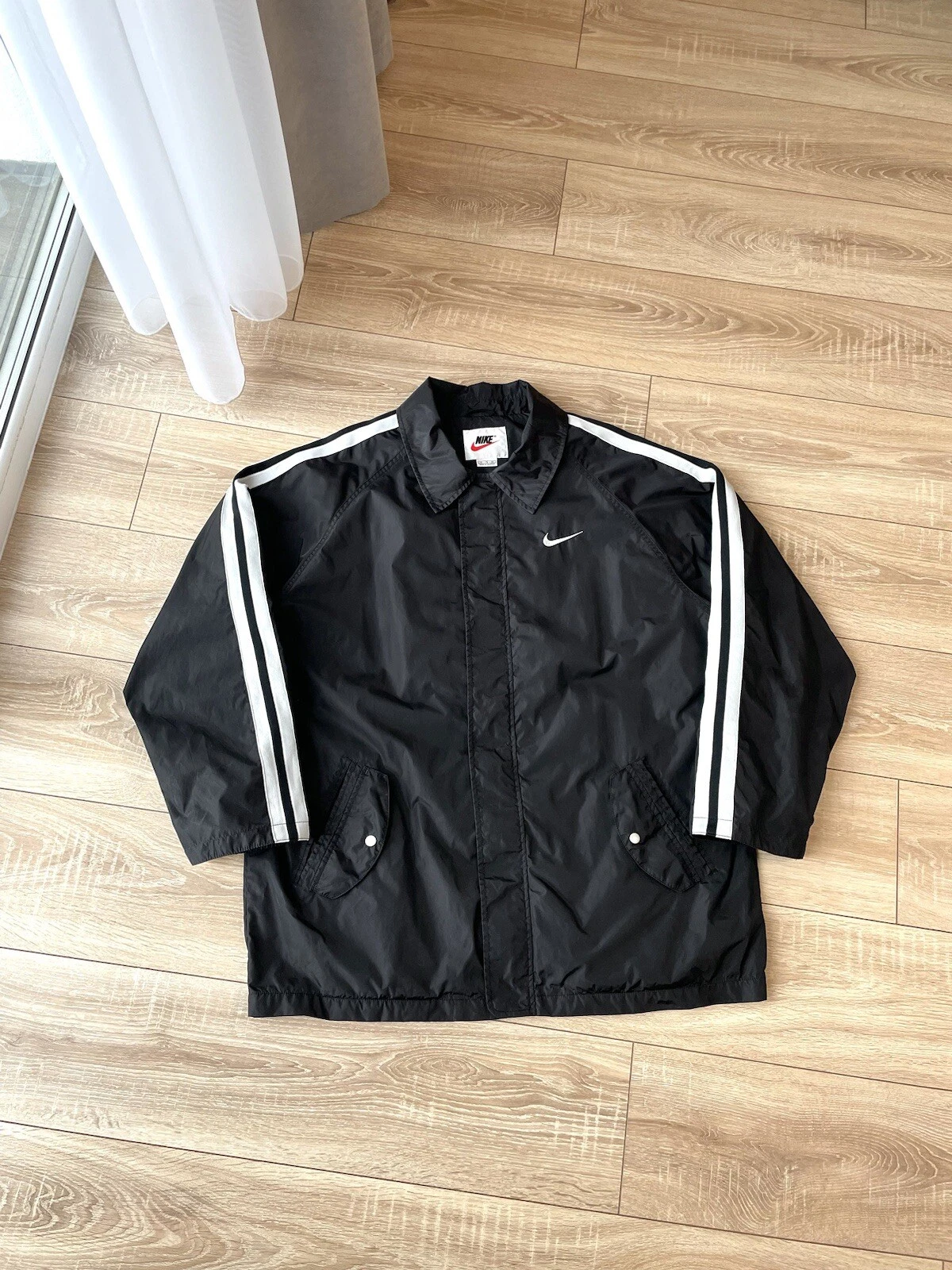 COACH Giacca a vento allenatore Nike nylon vintage anni 90 taglia XL nero