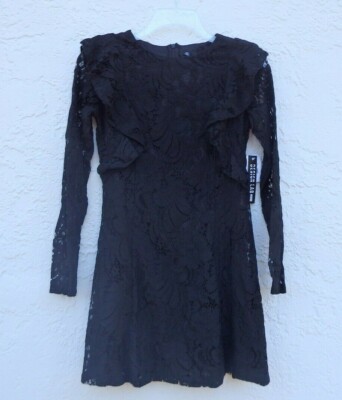 NWT Design Lab Lord &Taylor Lace Ruffle Fully Lining Dress Black SZ XS | eBay NWT Design Lab Lord &Taylor Lace Ruffle Fully Lining Dress Black SZ XS | eBay