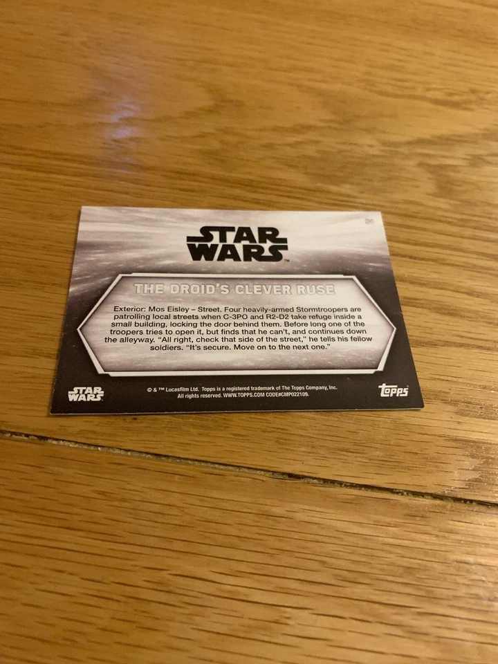 2018 Star Wars Black and White Green Parallel #54 The Droid's Clever Ruse 40/99 - Image 2 of 2