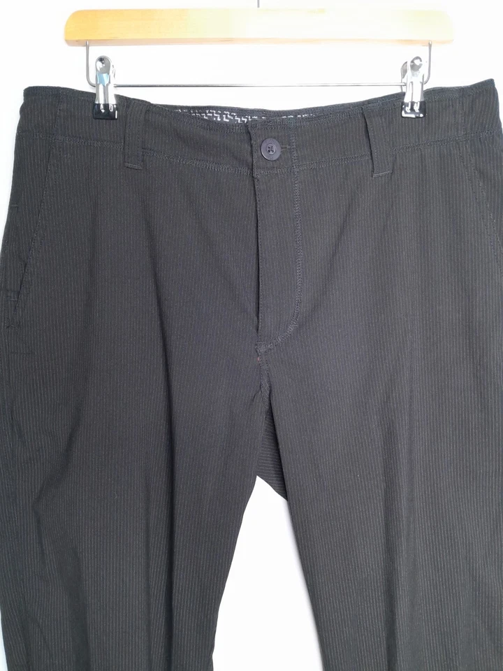 Zapatos DC de Colección Pantalones Negros Hombres W34 Rectos Patín Pin Rayas Y2K Trabajo Suave Foto 4 de 4