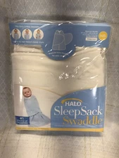 Halo Sleep Sack Swaddle Wearable Micro Fleece Blanket Cream Size Newborn NB 