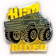 Vintage Lifted Truck High Rider Vintage Enamel Lapel Hat Pin BZ