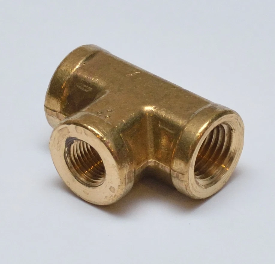  1/4 x 1/8 NPT Female Tee Brass Pipe Fitting Fuel Air Water Oil Gas FasParts - Image 4 of 4
