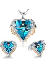 Angel Wing Love Heart Necklaces for Women, Silver Tone/Gold Tone Pendant...