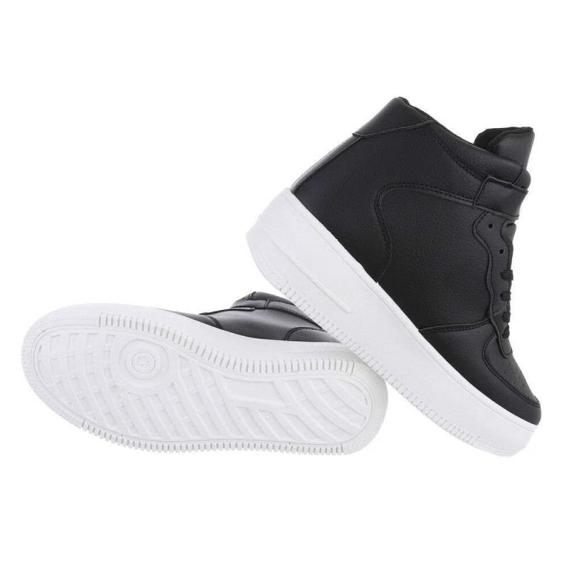 Sneakers alte a stivaletto in ecopelle nere sportive scarpe da