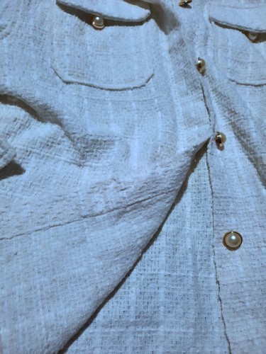 VERA&LUCY shacket JACKET off WHITE tweed size L(bust 116-120cm) - Picture 8 of 10