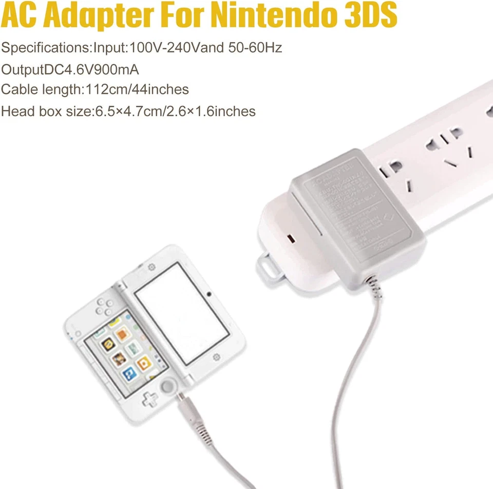 Cable cargador de pared para el hogar adaptador de CA para sistema Nintendo DSi/2DS/3DS/DSi XL Foto 4 de 4