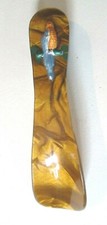 1920's Vanity Marbleized Celluloid Shoe Horn w/Parrot Shaped Like Shoe with Heel
