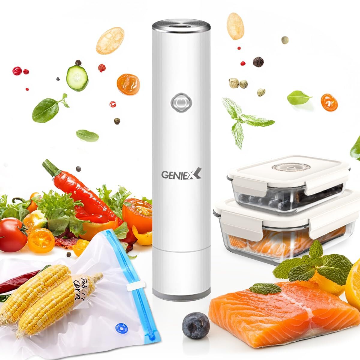 Handheld Vacuum Sealer for Food Storage, Rechargeable Vacuum Sealer Pump for ...