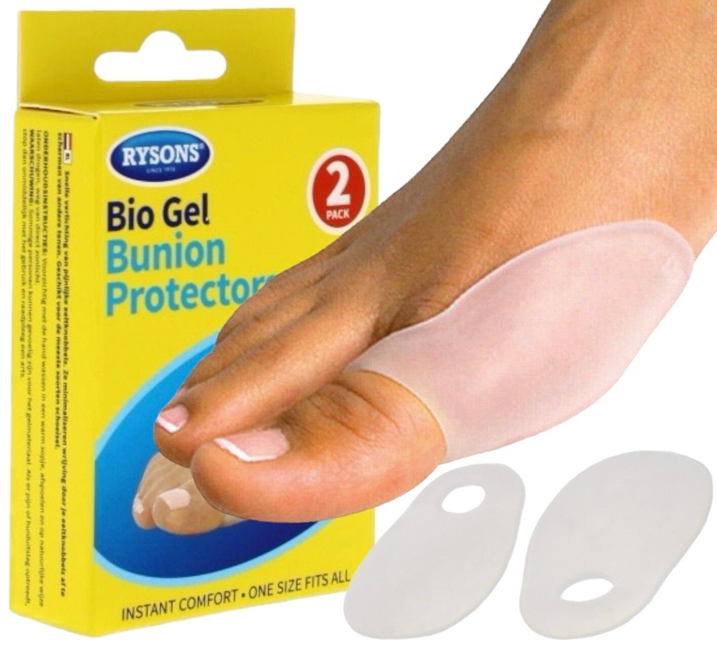 2 almohadillas de férula esparcidor corrector enderezador protector de dedo del pie de juanete de gel de silicona