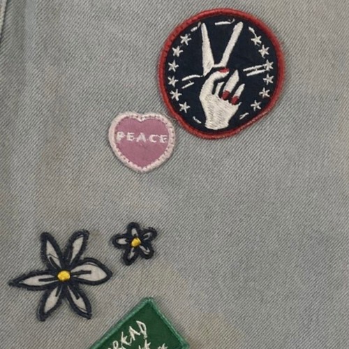 H&M, &Denim Women's Uk Size 6 Ripped Blue Jeans With Patches - Picture 5 of 6
