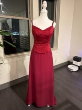 Alfred Angelo Red Sleeveless 100 Polyester Bridesmaid Dress LB-F 2001