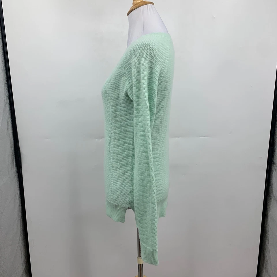 Maison Jules Sweater Womens M Medium Mint Cashmere Split Hem Crew Neck Pullover - Image 4 of 4