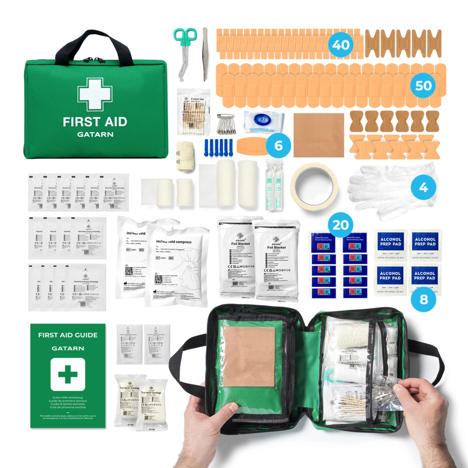 GATARN First Aid Kit Bag 220pcs Medical Emergency Travel, Home, Car, Taxi & Work