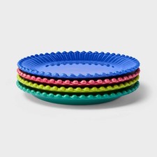 Tabitha Brown for Target NWT Beaded Appetizer Plates Stoneware Multi Set of 4