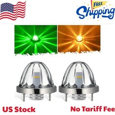 2Pcs Dual Color Amber/Green LED Glass Lens Watermelon Lights