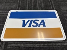 Original Vintage VISA Metal Sign Made By R.C. Rawson Co. 24x15.5" Amazing Shape!