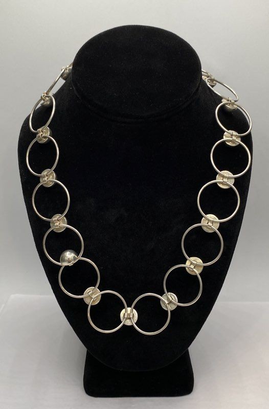 925 Sterling Silver Interlocking 21" Necklace 63.… - image 2