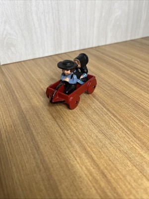 Wilton Cast Iron Miniatures, Amish Toy Set, Boy/Girl/Red Wagon, Vintage Painted