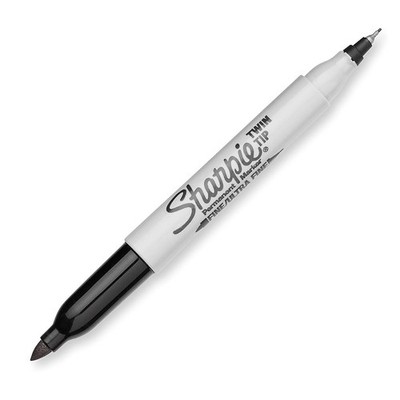 Sharpie Twin Tip Permanent Marker Stifte - schwarze Tinte - feine & ultrafeine Spitzen
