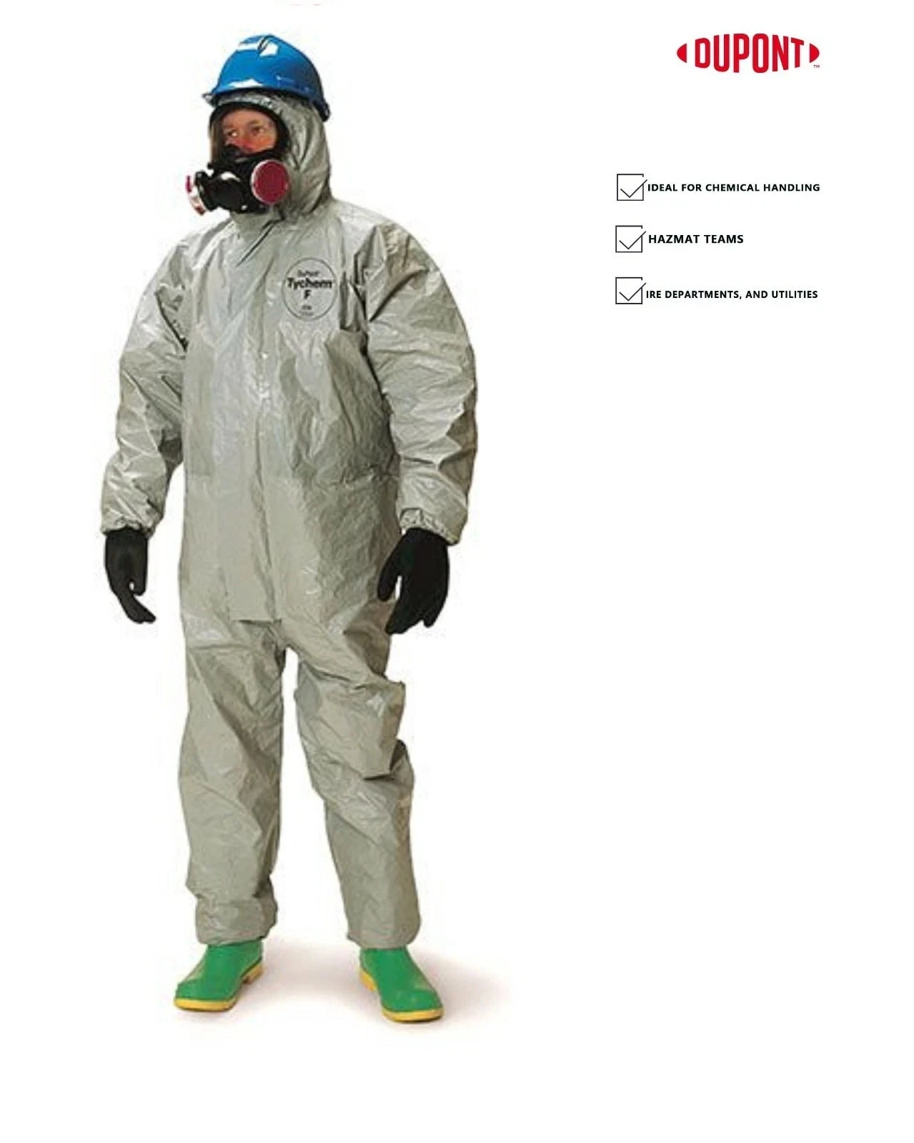 Dupont Tychem 6000 Single Coverall Med, LG, XL,2XL,3XL,4XL, 5XL TF169TGYXX000600 - product detail image 3