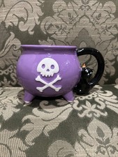 Taza Casa de Vacaciones 16oz Caldero con Calavera y Gato Negro Taza Taza Halloween
