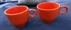 2 lot-Fiesta Vintage Orange Red O Ring Teacups Excellent Condition