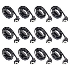 SATA III 6.0 Gbps Cables 90 Degree Right Angle Black Length 16 Inch 12 PCS