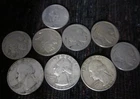 3 SILVER QUARTERS & 5 BUFFALO NICKLES +