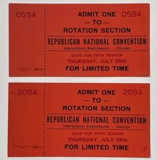 1960 Republican National Convention Ticket Nixon-Lodge Chicago