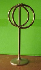 Vintage Standing Double Ring Fingertip Towel Holder Stand Bathroom, Solid Brass