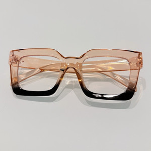 Unisex Adults Pink Full Rim Rectangle Plastic Eyeglasses Frames, Solid Pattern