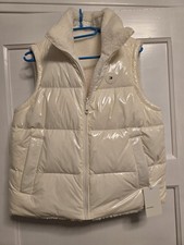Tommy Hilfiger Damen Daunenweste mit Teddy Fleece Gr.M Neu Doppelseitig Weiß